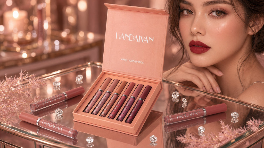 HANDAIYAN 6-Color Matte Liquid Lipstick Set – Long Lasting Waterproof Lip Gloss