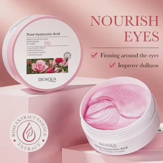 Rose Under Eye Patches | Hyaluronic Acid Eye Mask 60 Pcs